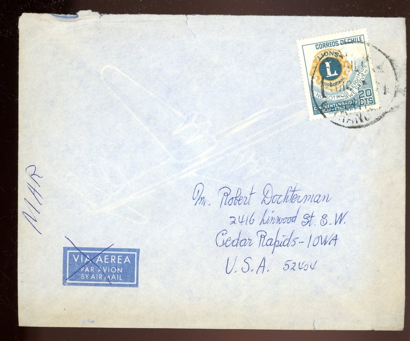 stamps-cover- Chile-LIONS International