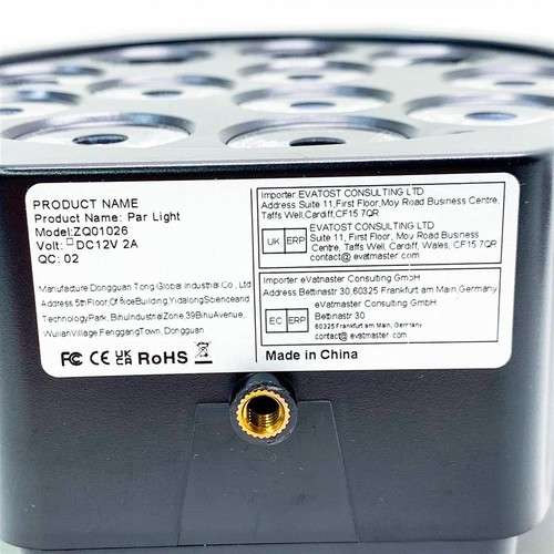 Batería GdjRttk RGBWA UV LED Par, 12 LED Luz de Escenario Recargable Par - Imagen 7 de 9