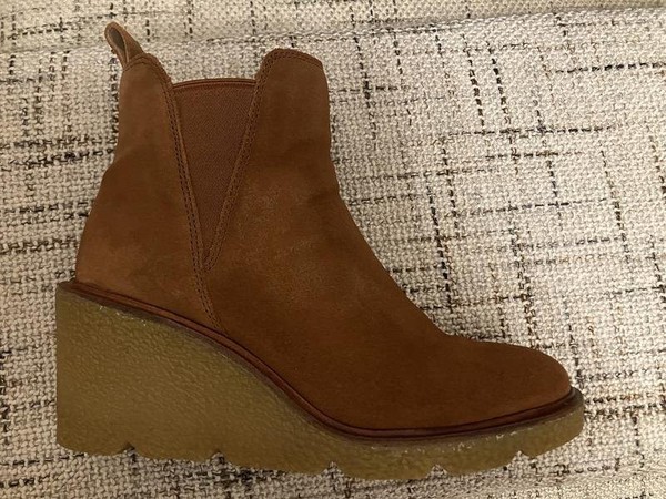 Women Clarks Ankle Boots Yellow Leather 39