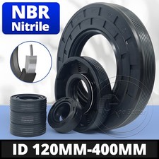 NBR Rotary Shaft Oil Seal Nitrile 120-400mm ID Double Lip Stainless Steel Spring