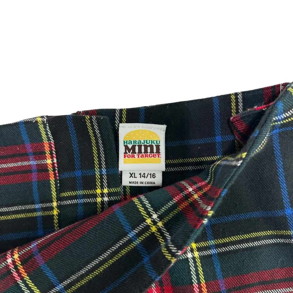 Harajuku Mini para Saia Xadrez Target Infantil Extra Grande 14/16 Vermelho Tartan Plissado Bainha Desgastada - Imagem 2 de 3