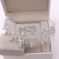 Silver Wedding Crystal Tiaras and Crowns for Women, Bride Royal Queen Headband