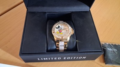 Invicta  Armbanduhr Damen Gold Gliederarmband Uhr Limited Edition Disney
