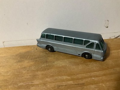 Matchbox #40 Leyland Tiger Coach color is silver grey with black wheels no box