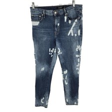 Lauren Ralph Lauren Jeans Womens 12 Blue Bleach Splatter Skinny Denim Pants
