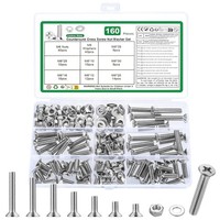 M6 Schrauben Set 160 Stk, Senkkopfschrauben, Flachkopfschrauben, Muttern,