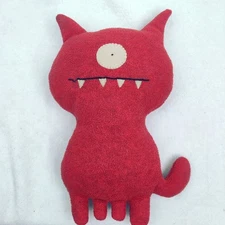 Ugly Doll Red Monster Dog 12-inch 2004 Ugly Dolls LLC Orange/Red Plush-Pre-Owned