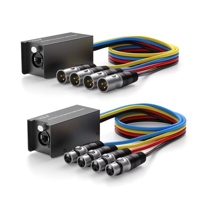Y.D.F 3.3 Ft 4 CH Multi Network Snake Receiver Over Ethercon Cable XLR Snake ...