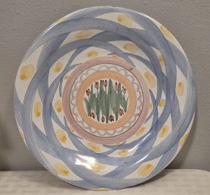 Mackenzie Childs Large Dinner Plate - 11 inch  "Aalsmeer" Flat Rim