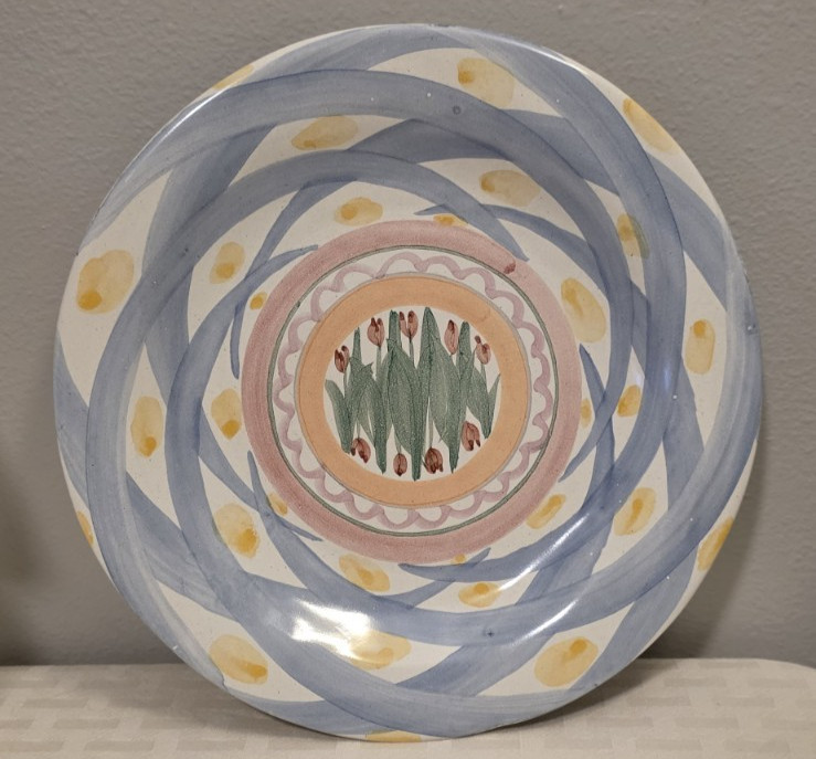 Mackenzie Childs Large Dinner Plate - 11 inch  "Aalsmeer" Flat Rim