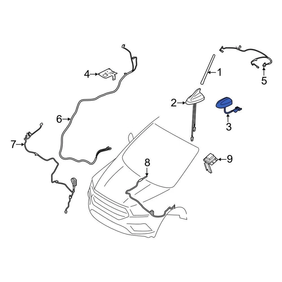 For Ford Ranger 2019-2023 Ford GM5Z18936GF Radio Antenna Base Foto 3 de 3