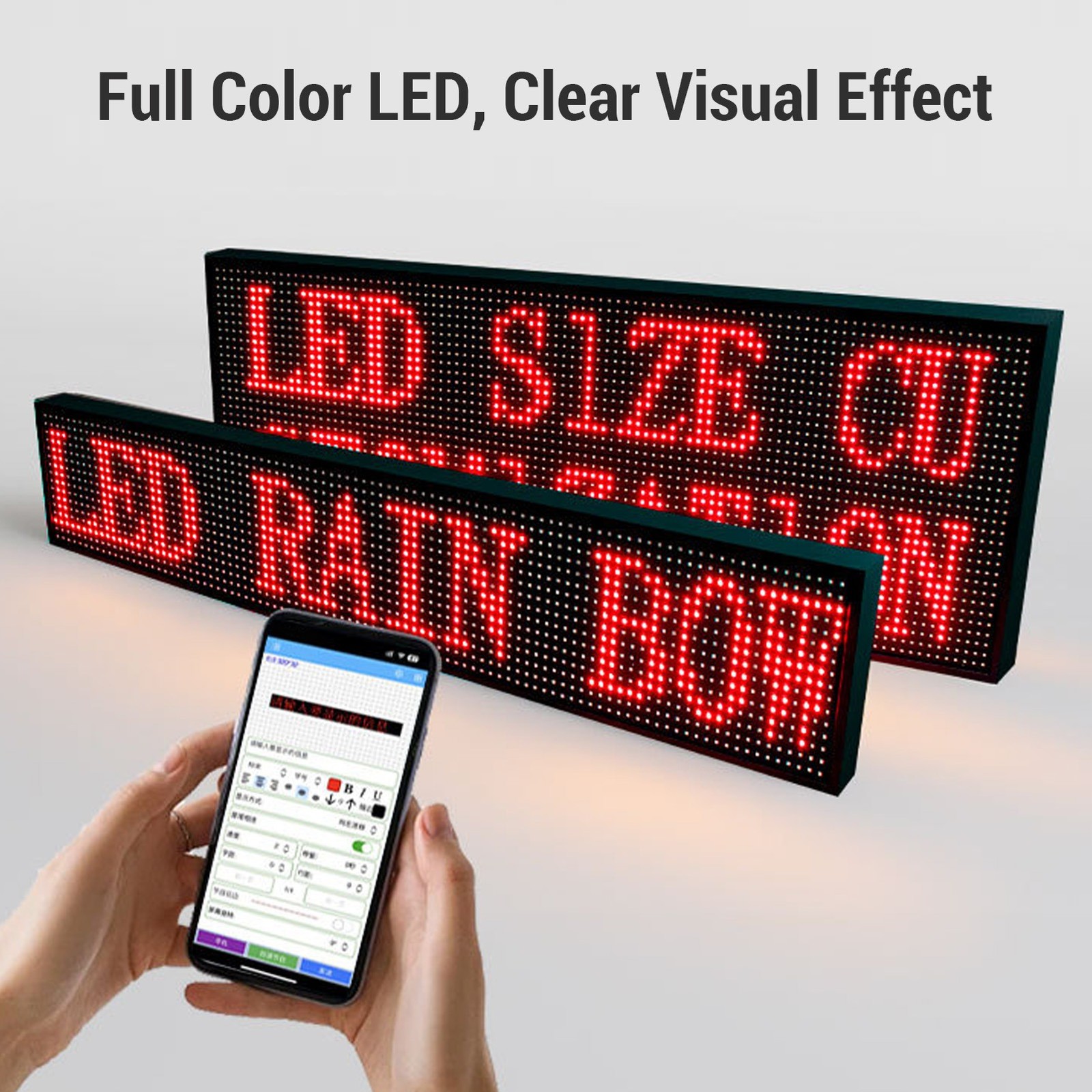 26x14 Inch Flexible LED Sign Full Color IP64 Scrolling Advertising Display