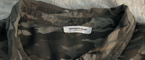 Beach Lunch Lounge Abstract Camo Button Down Long Sleeve Shirt - Picture 3 of 9
