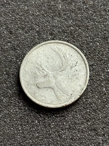 1954 25 Cents Canada Coin Twenty Five Cents Canadian Quarter .800 Silver As Is