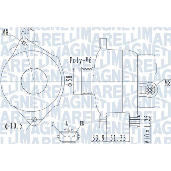 Magneti Marelli Lichtmaschine Generator 110A Passend FüR Hyundai IX35 KIA Cee'd-image