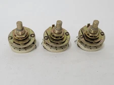 3X Oak 1 pole 6 position ceramic rotary switch - 1/4" shafts