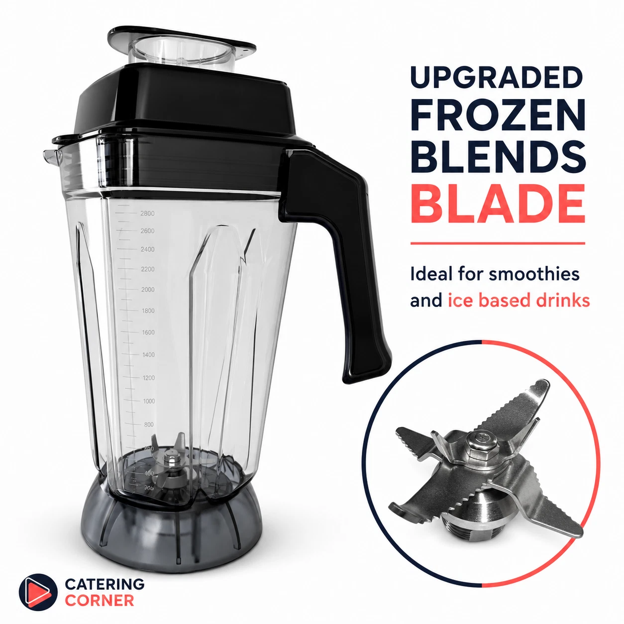 2.5L Blender Jug - Iced Smoothie Blade - fits Buffalo DR825 CR836 CY140 CY141
Opens in a new window