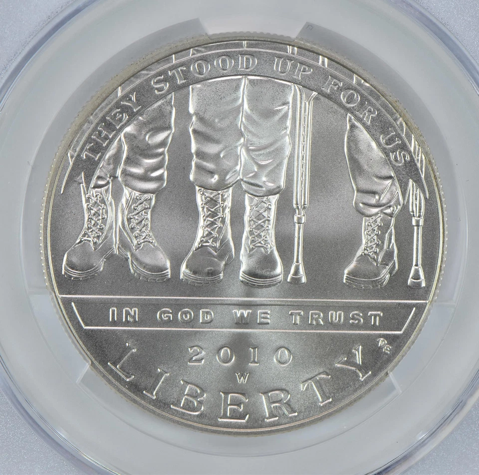 2010-W Disabled Veterans Commemorative Silver Dollar MS69 CAC CACg *6950 - Image 3 of 4
