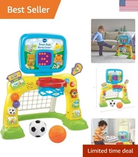Interactive Smart Shots Sports Center for Toddlers - Mini Basketball & Soccer
