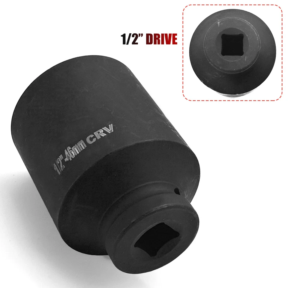Professional Heavy Duty 1/2" 46mm 6 Point Deep Impact Socket 79mm Long Tools - Image 4 of 4