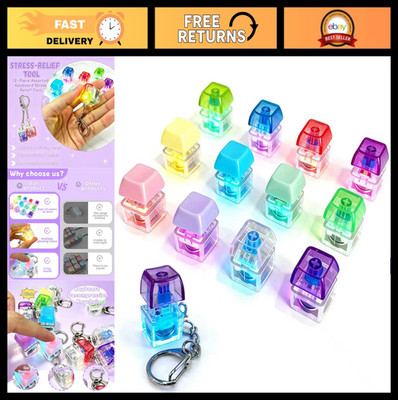 2 Pack Fidget Keychain - Keyboard Button Clicker for Stress Relief & Anxiety Man
