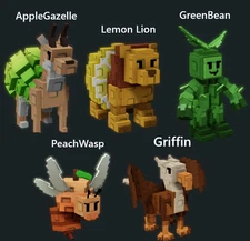 Grow A Garden PETS - AppleGazelle - PeachWasp - GreenBean - Lemon Lion - Griffin
