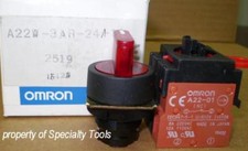 Omron 3 position momentary  red switch 24V LED NO NC