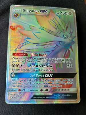 Solgaleo GX 155/149 Pokemon TCG Sun & Moon Base Rainbow Rare Near Mint |  eBay