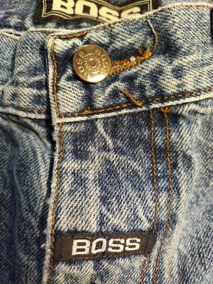 Vtg BOSS Jeans Light Blue Y2K 34x32” Baggy Made In USA Jnco Style