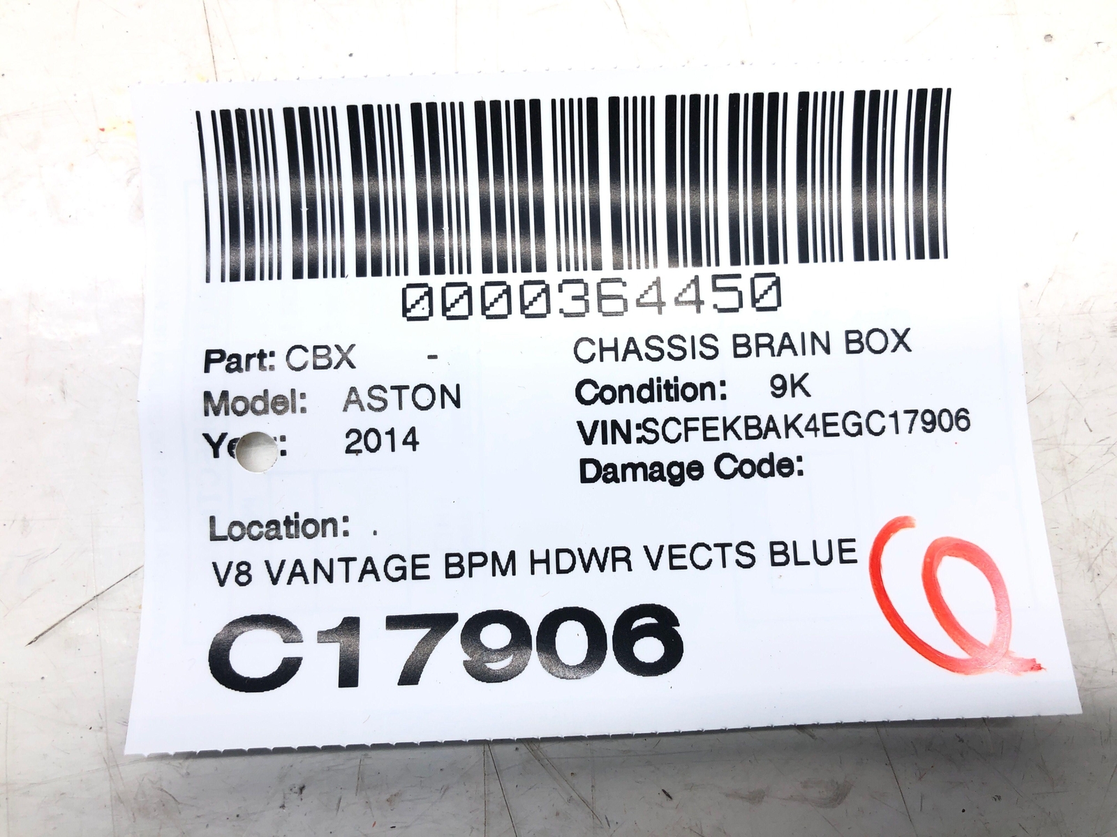 2014 ASTON MARTIN VANTAGE BPM HDWR VECTS BLUETOOTH CONTROL MODULE 31310740AA OEM