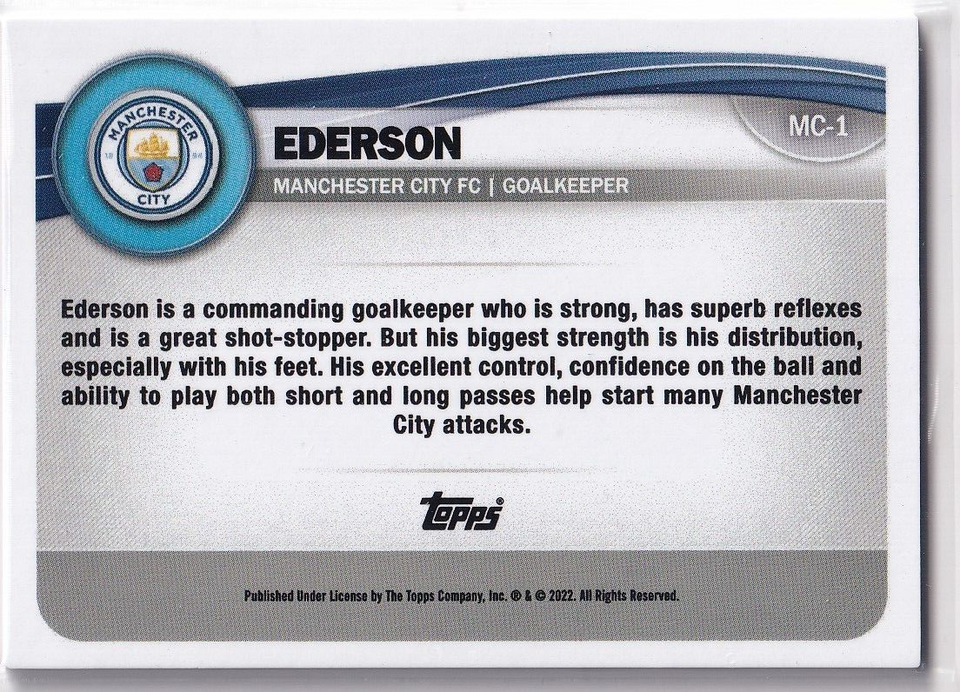Carte Panini Impeccable 2022-23 – Ederson Manchester City – Patch 1/1 – Collector