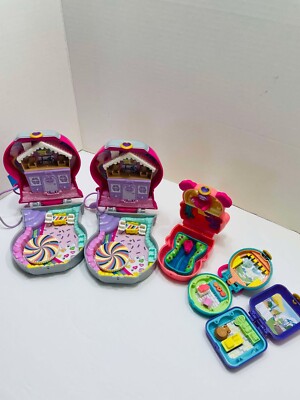 Polly Pocket Lot of 5 Compacts Modern 2019-2020 Small Play Sets NO FIGURES