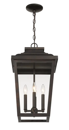 Minka Lavery Irvington Manor 4 Light Outdoor Chain Hung, Chelesa Bronze - Picture 5 of 5