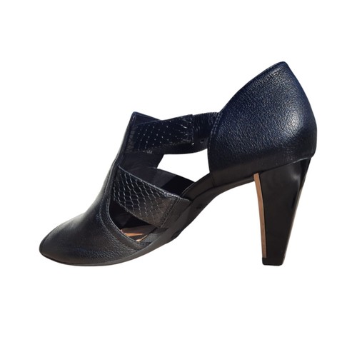 NURTURE Size 8.5 "PAMINA" Black Cut Out Peep Toe Bootie Heels - Picture 3 of 4