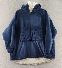 The Comfy Sweater Mens Hoodie Blanket Sherpa Fleece Blue Oversize Cozy Wearable