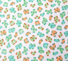 Monkey Business Bethany Shackleford QT BTY Sock Green Aqua Orange on White