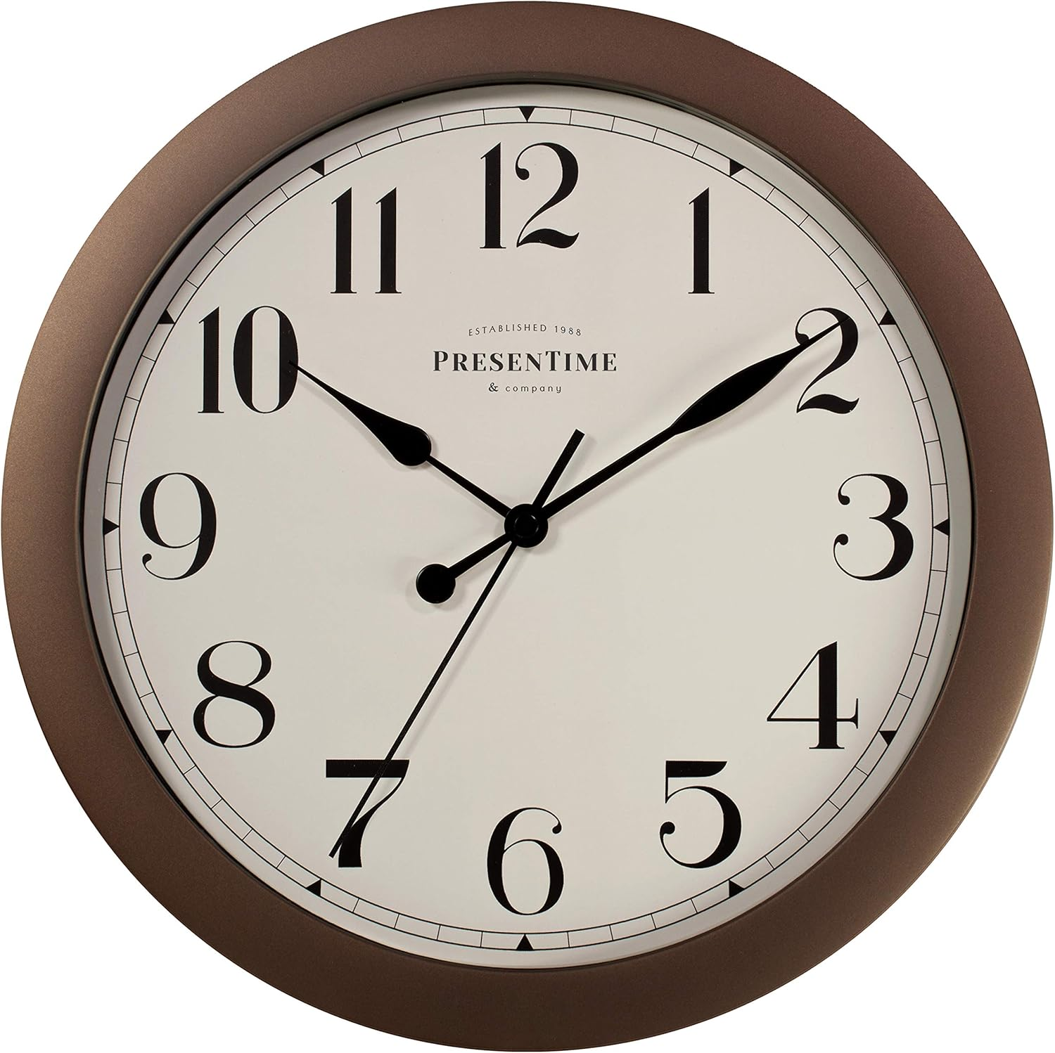 Farmhouse Round Wall Clock 11.5 Inch Antique Bronze Rustic Quartz