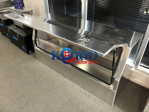 FLAT Aluminium ToolBox 3/4 Side Opening Ute Trailer Toolbox+Shelf 1700 x600 x850 - Picture 6 of 6
