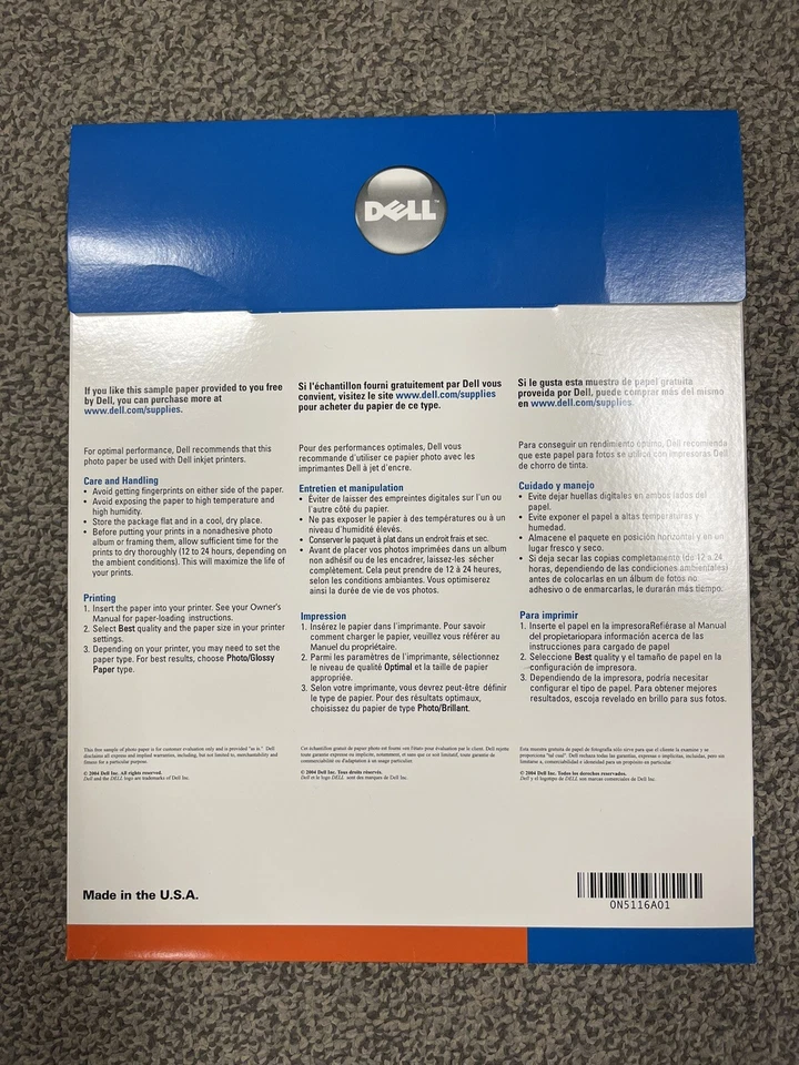 Papel fotográfico DELL Premium alto brillo 59 lb 90 brillantes 40 hojas (8,5 x 11 y 4 x 6) Foto 3 de 4