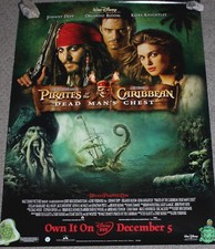 Disney Pirates of The Caribbean Dead Man's Chest DVD Poster Depp Knightley Bloom