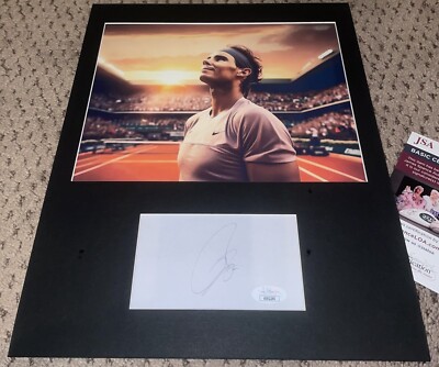 RAFAEL NADAL SIGNED 3X5 INDEX CARD JSA 11X14 MAT 8X10 PHOTO