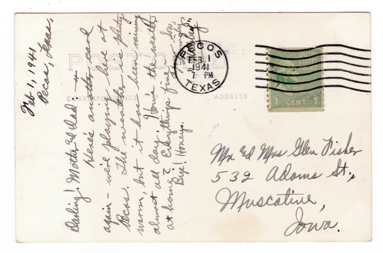 1941 RPPC HOWARD RPPC PECOS TEXAS STREET CARS DEPOT ? DRUGS VINTAGE