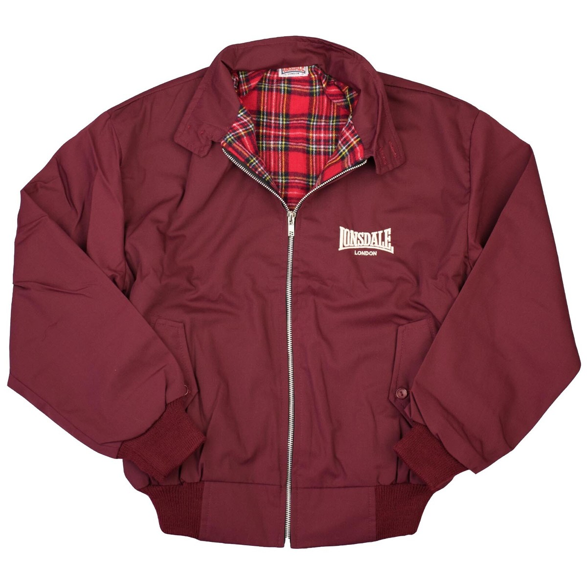 Harrington Jacke Baseball Jacke Rot Schwarz Lonsdale London