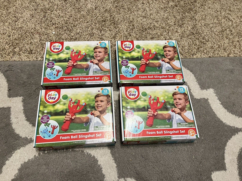 Set of 4! Play Day Foam Ball Slingshot  1 Set 12 pieces 2023 Great Outdoors 3+