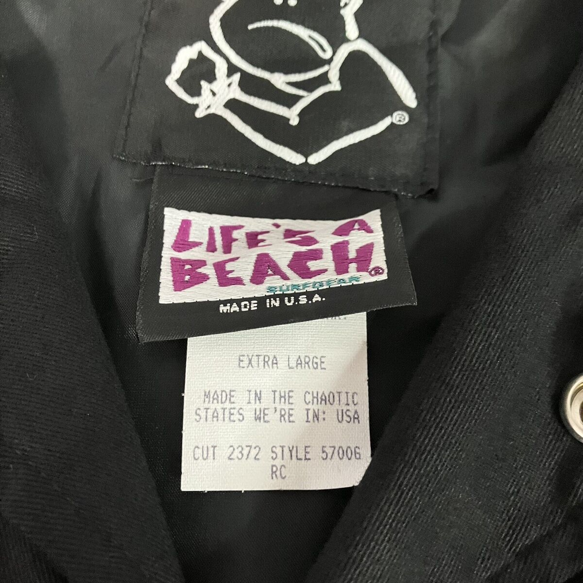 Vintage “Life's A Beach” Bad Boy Skater Surf Jacket XL New Vintage “Life's A Beach” Bad Boy Skater Surf Jacket XL New