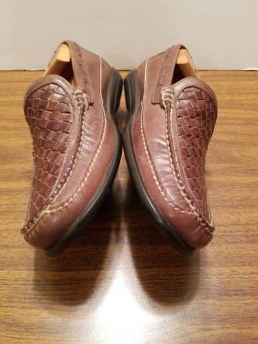 JOHNSON & MURPHY LEATHER UPPERS SHEEPSKIN LINING RUBBER SOLE 9.5/M BROWN SLIPON - Picture 4 of 12