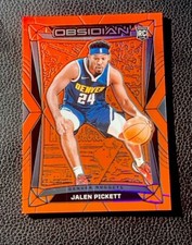 2023-24 Panini Obsidian #101 Jalen Pickett Rookie Orange Flood Electric Etch /99