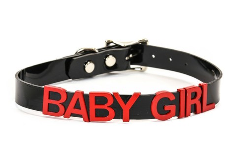 BABY GIRL Name Choker Necklace Collar Pendant Punk Goth Rave - Picture 8 of 12