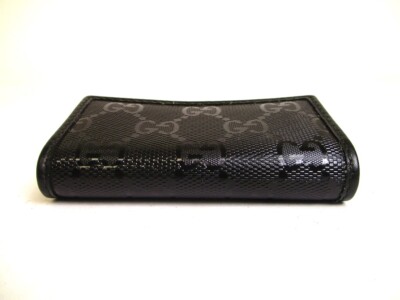 Auth GUCCI GG Imprimee Black Leather 6 Pics Key Cases #a163 | eBay