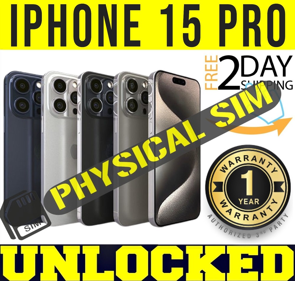 APPLE IPHONE 15 PRO 256GB 512GB (UNLOCKED) (A3102) ✅PHYSICAL SIM CARD TRAY✅❖O/B❖